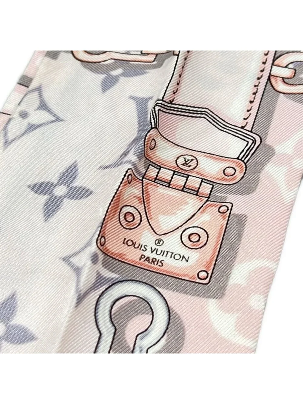 Louis Vuitton Scarf Bandeau Monogram Confidential Rose Peel Silk - Picture 4 of 4